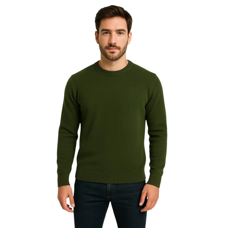 Pull Fin Col Roulé Vert Bouteille Kaki - Taille S/M, Manches Longues - Occasion Très Bon état