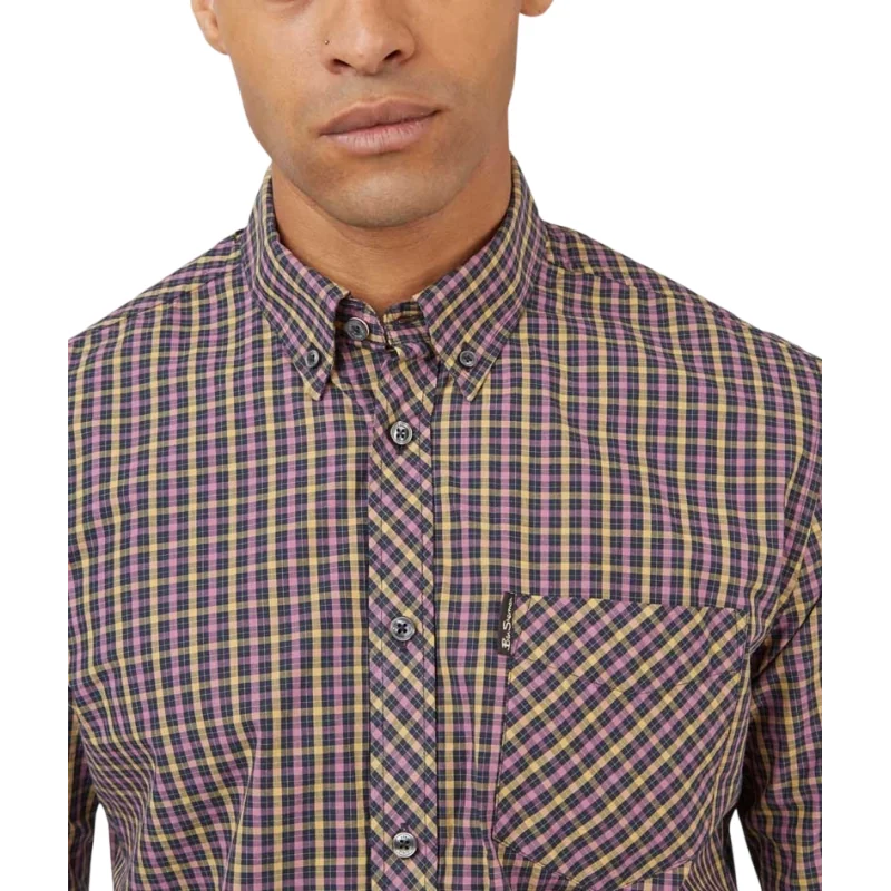 Chemise Homme Ben Sherman Manches Longues En Coton – Taille M, Multicolore, Occasion Très Bon état, Coupe Régulière