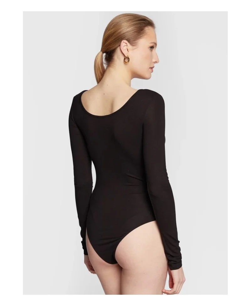 Body Femme Manches Longues Col Rond - Tissu Côtelé Stretch - Fermeture Boutons-pression - Slim Fit - Pour Toutes Occasions